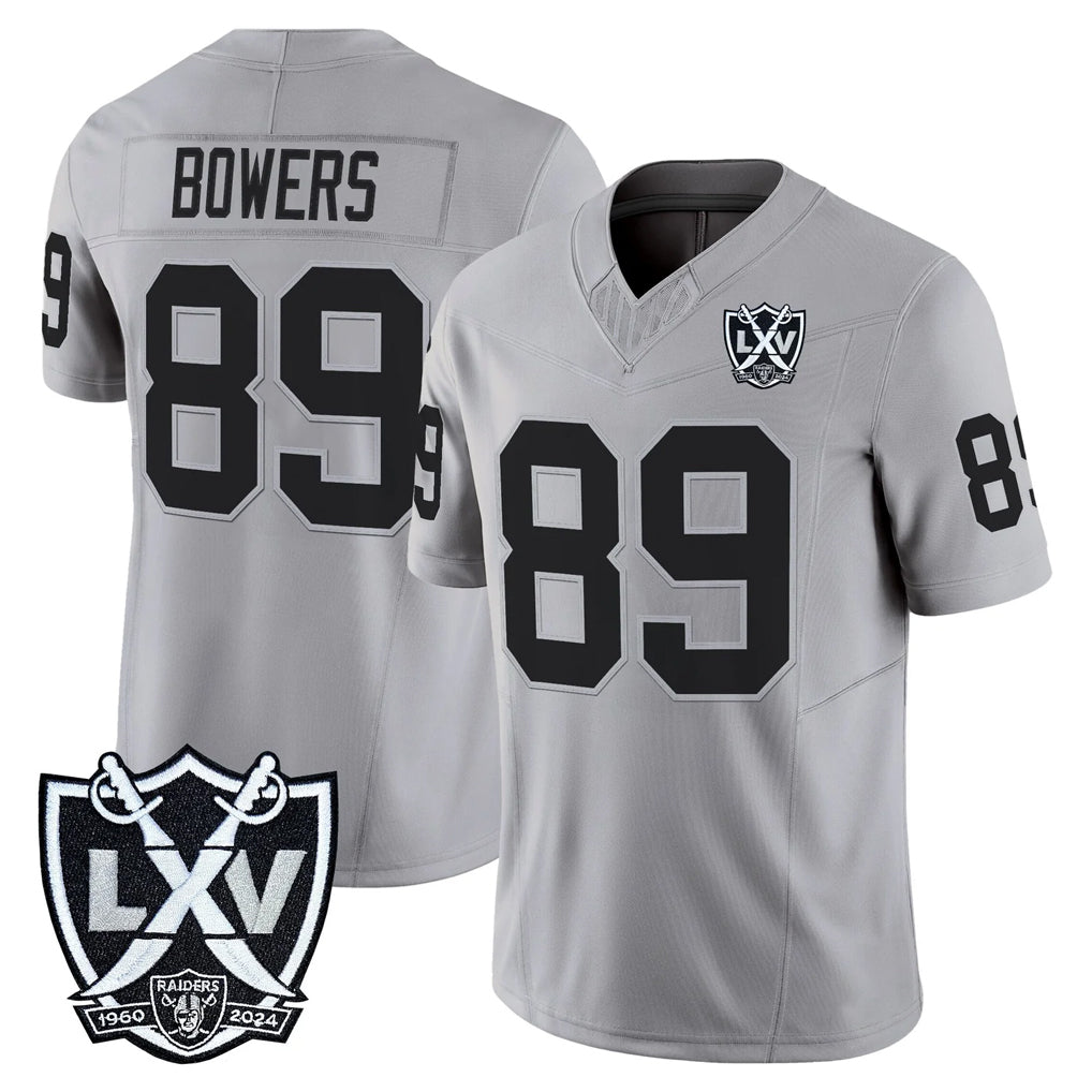 LV.Raiders #89 Brock Bowers Player Gray 2026 Vapor Limited Home Game Odoa Stitched Jerseys