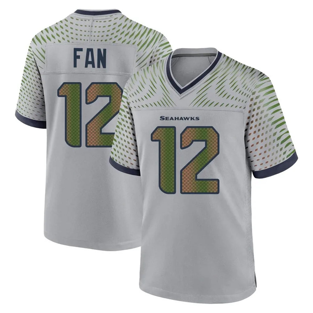 S.Seahawks #12 12th Fan Player Grey 2025 Rivalries Collection Home Game Odoa Stitched Jerseys