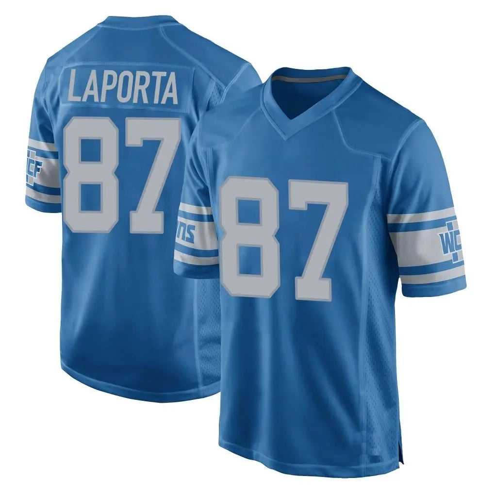 D.Lions #87 Sam LaPorta Player Blue Vapor Untouchable Throwback Game Odoa Stitched Jerseys