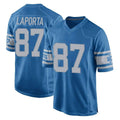 D.Lions #87 Sam LaPorta Player Blue Vapor Untouchable Throwback Game Odoa Stitched Jerseys