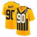 P.Steelers #90 T.J. Watt Player Gold Limited 1933 Throwback Home Game Odoa Stitched Jerseys