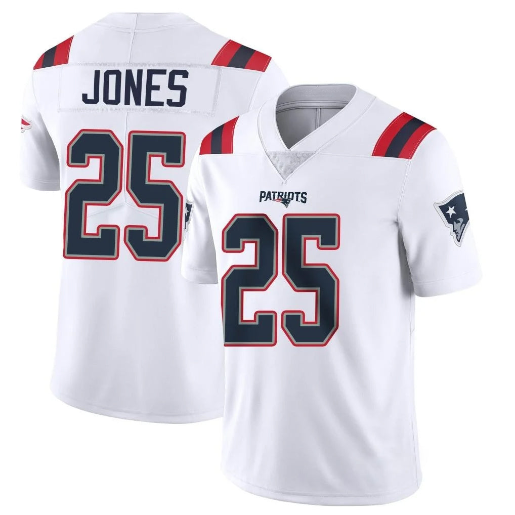 NE.Patriots #25 Marcus Jones Player White Vapor Untouchable Home Game Odoa Stitched Jerseys