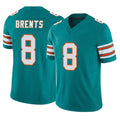 M.Dolphins #8 JuJu Brents Player Aqua Limited Alternate Vapor F.U.S.E. Home Game Odoa Stitched Jerseys