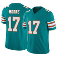 M.Dolphins #17 Trey Moore Player Aqua Limited Alternate Vapor F.U.S.E. Home Game Odoa Stitched Jerseys