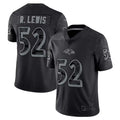 B.Ravens #52 Ray Lewis Player Black RFLCTV Limited Odoa Stitched Jerseys
