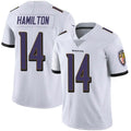 B.Ravens #14 Kyle Hamilton Player White Vapor F.U.S.E. Limited Odoa Stitched Jerseys