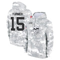 M.Vikings #15 Dallas Turner Player Arctic Camo Salute to Service Pullover Hoodies Limited Game Odoa Stitched Jerseys