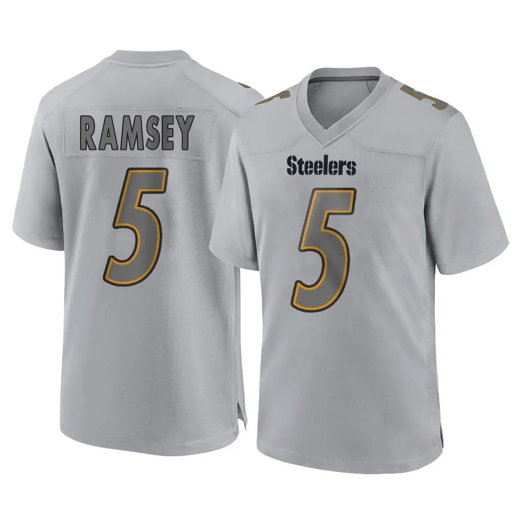 P.Steelers #5 Jalen Ramsey Player Gray Atmosphere Fashion Home Game Odoa Stitched Jerseys