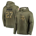 M.Vikings #27 Jordan Mason Player Olive Salute to Service Pullover Hoodies Home Game Odoa Stitched Jerseys