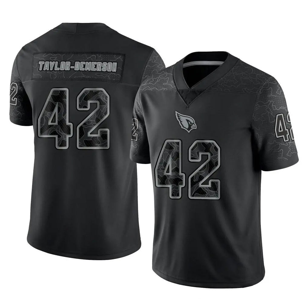 A.Cardinals #42 Dadrion Taylor-Demerson Player Black RFLCTV Limited Home Game Odoa Stitched Jerseys