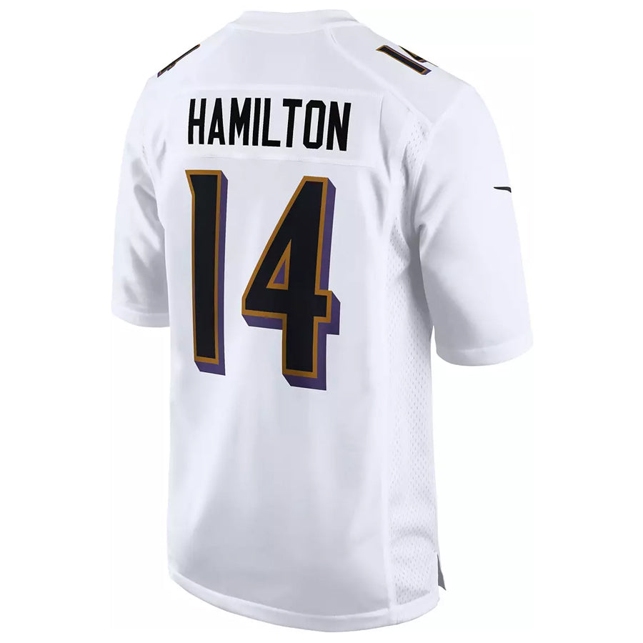 B.Ravens #14 Kyle Hamilton Player White Fashion Home Game Odoa Stitched Jerseys