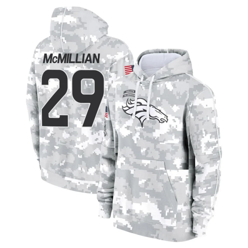 D.Broncos #29 Ja'Quan McMillian Player Arctic Camo Salute to Service Hoodies Limited Game Odoa Stitched Jerseys