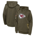 KC.Chiefs ## Chiefs Blank Player Olive Salute to Service Therma Performance Pullover Hoodie Limited Game Odoa Stitched Jerseys