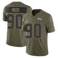 S.Seahawks #90 Jarran Reed Player Olive 2025 Salute To Service Limited Home Game Odoa Stitched Jerseys