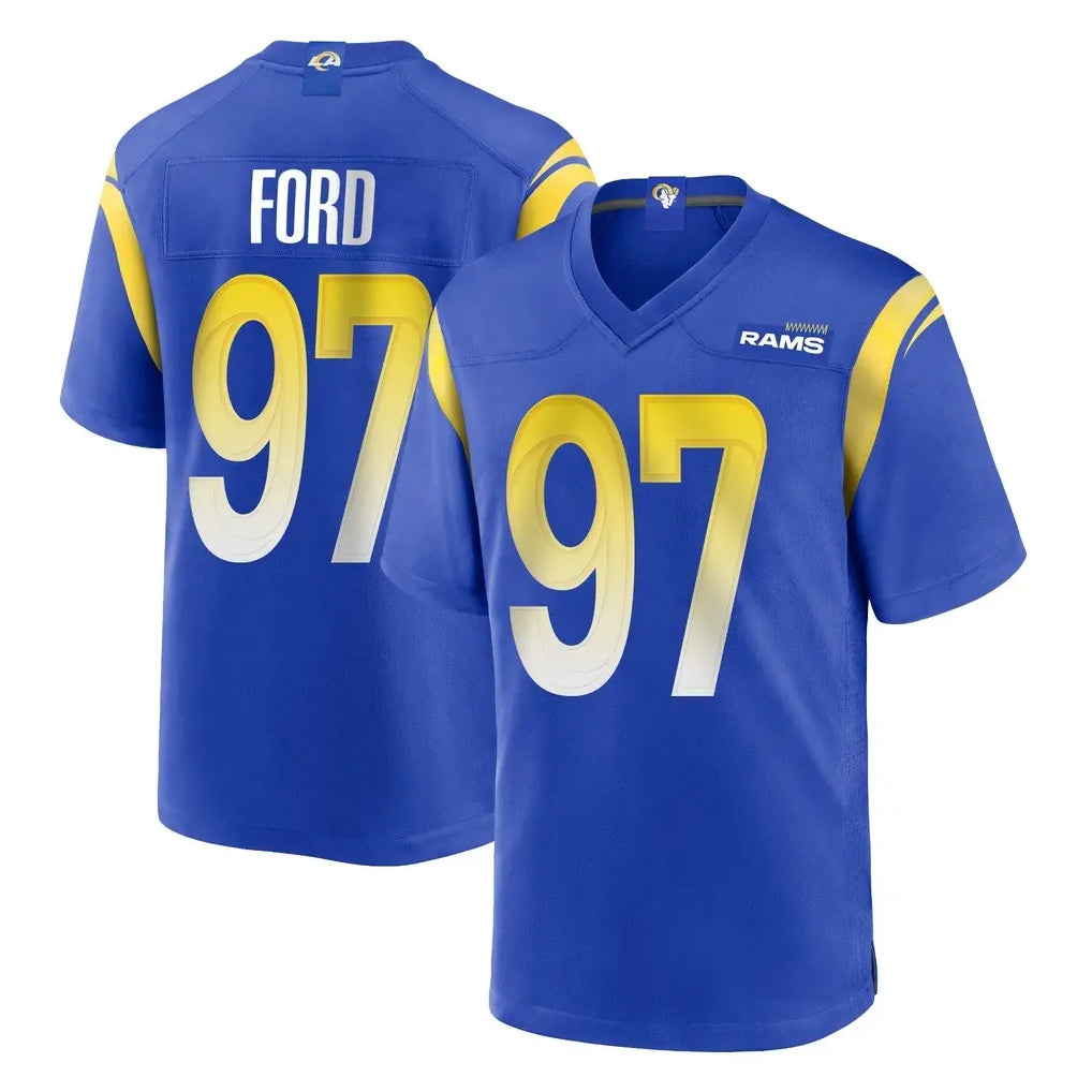 LA.Rams #97 Poona Ford Player Royal Home Game Odoa Stitched Jerseys