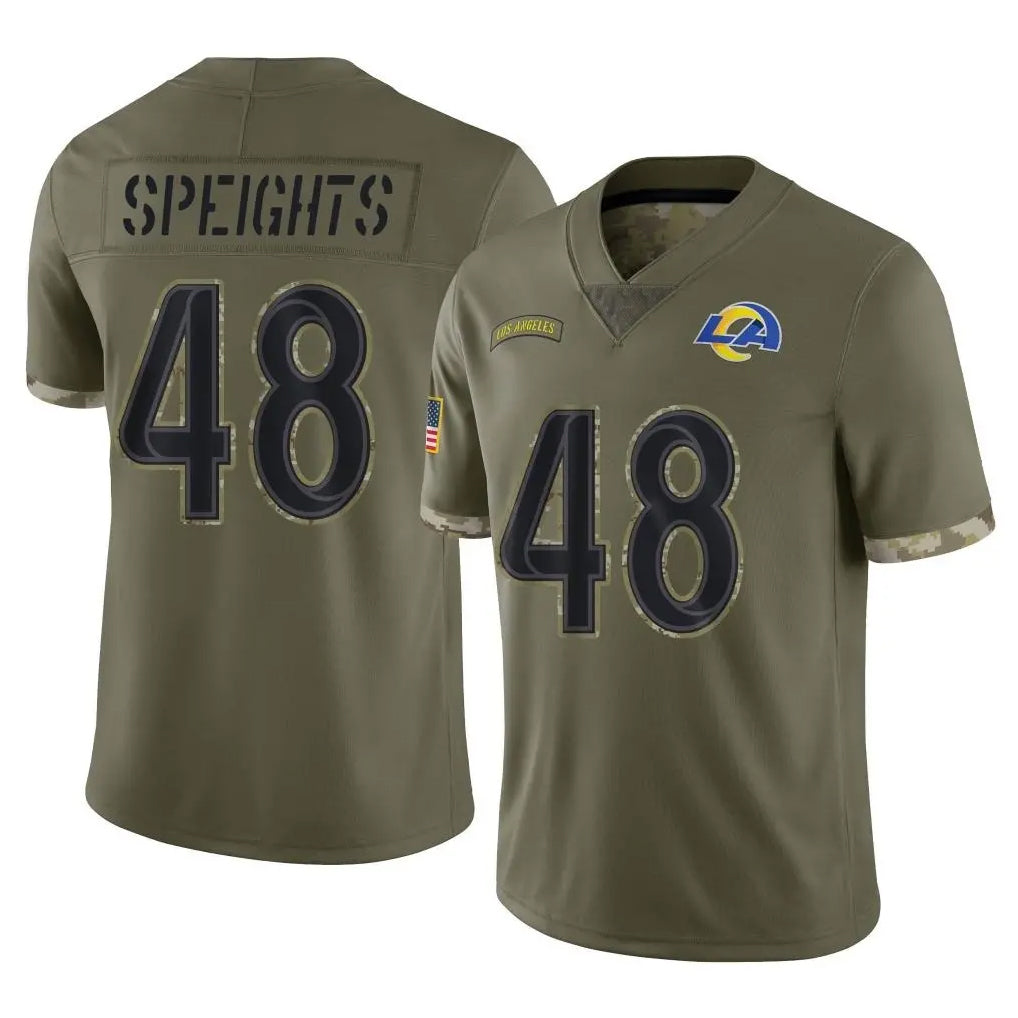 LA.Rams #48 Omar Speights Player Olive Salute To Service Limited Odoa Stitched Jerseys