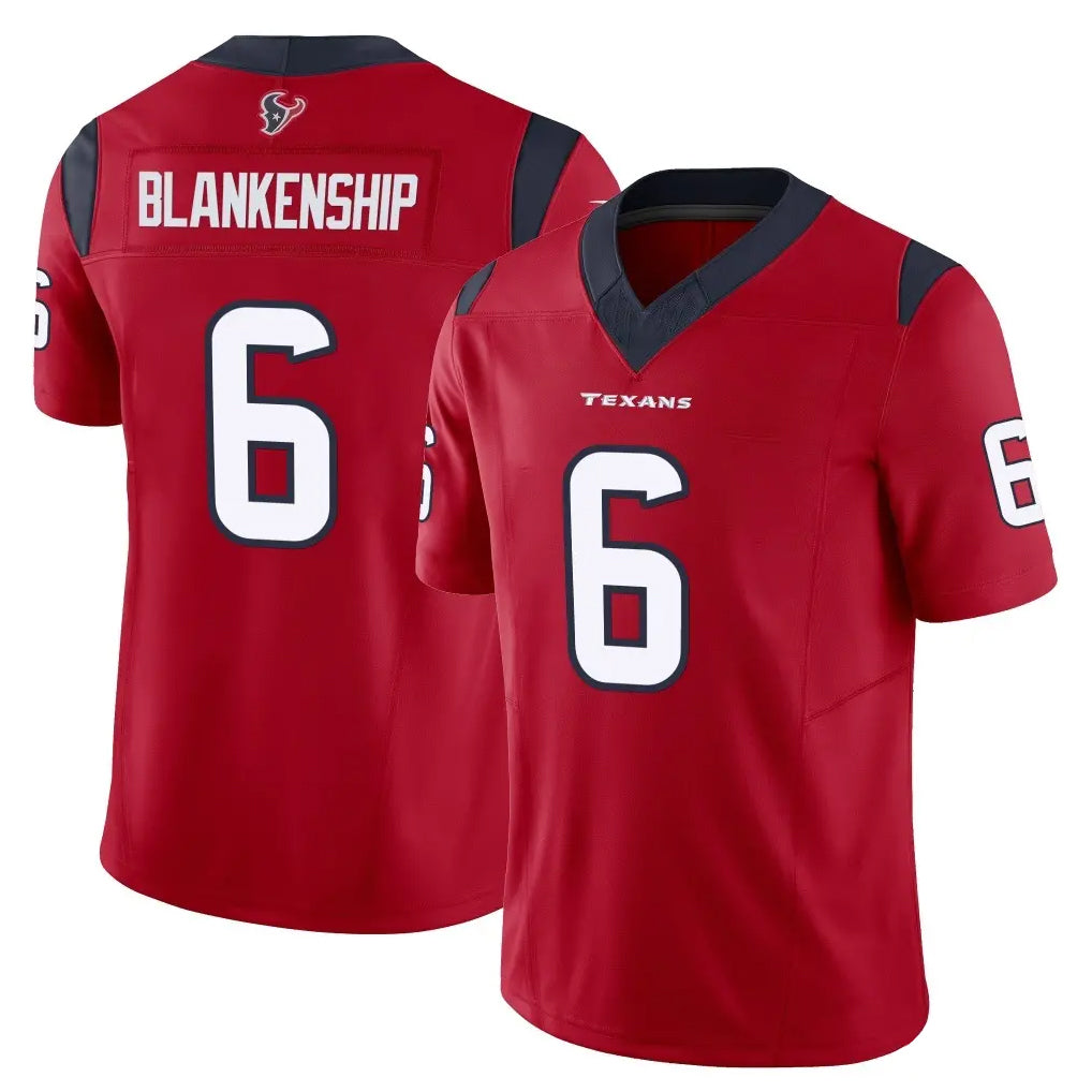 H.Texans #6 Reed Blankenship Player Red Limited Vapor F.U.S.E. Home Game Odoa Stitched Jerseys