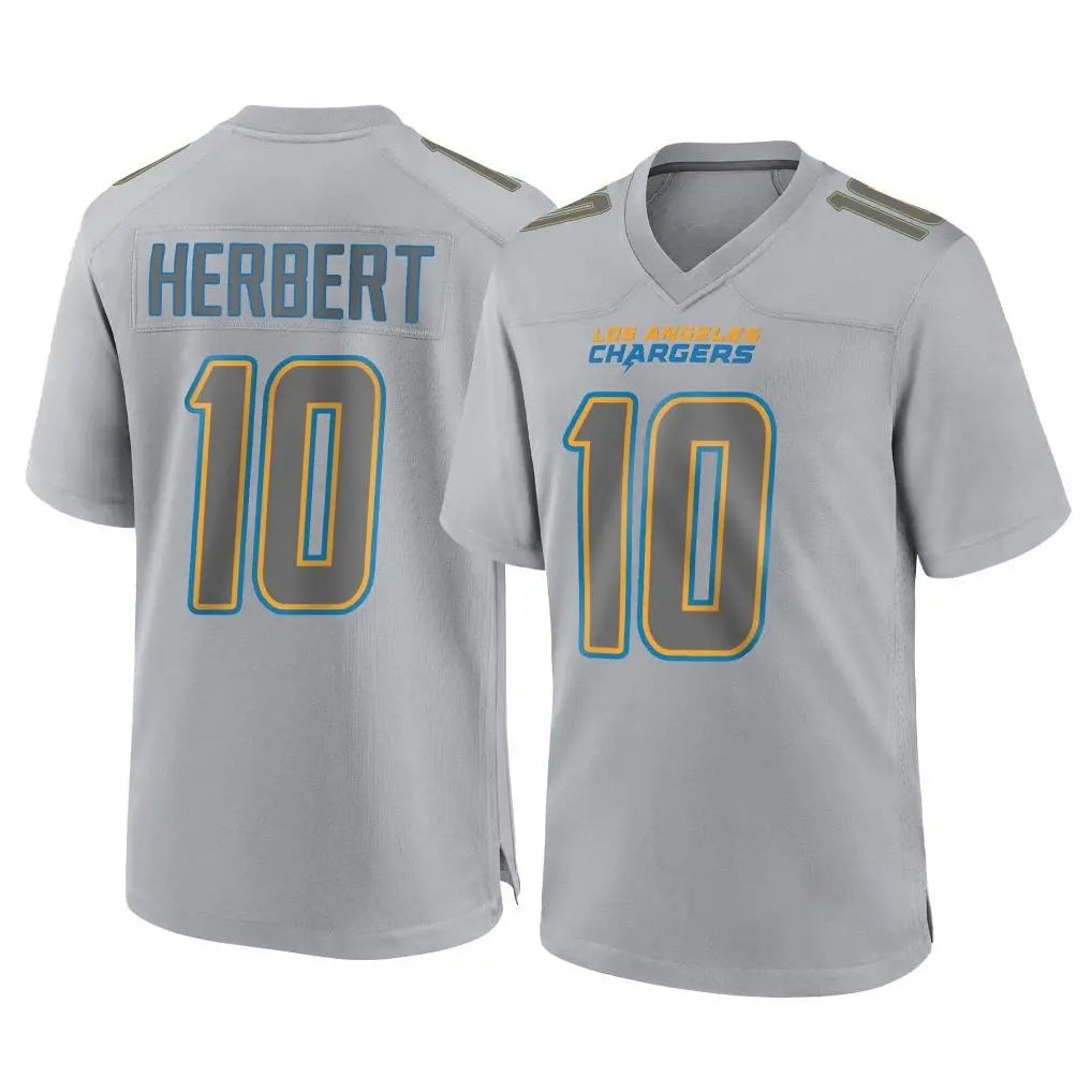 LA.Chargers #10 Justin Herbert Player Gray Atmosphere Fashion Home Game Odoa Stitched Jerseys