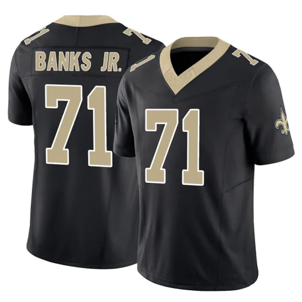 NO.Saints #71 Kelvin Banks Jr. Player Black Limited Vapor F.U.S.E. Home Game Odoa Stitched Jerseys