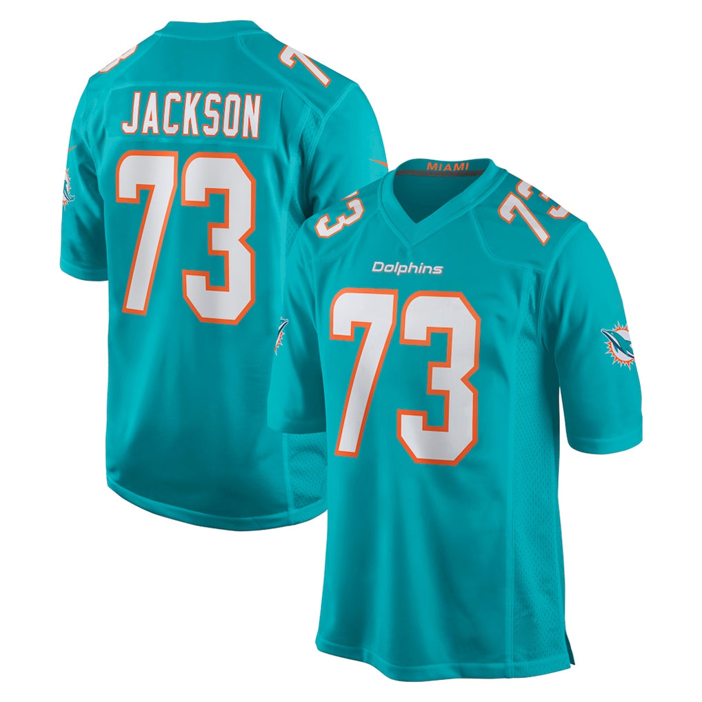 M.Dolphins #73 Austin Jackson Player Aqua Home Game Odoa Stitched Jerseys