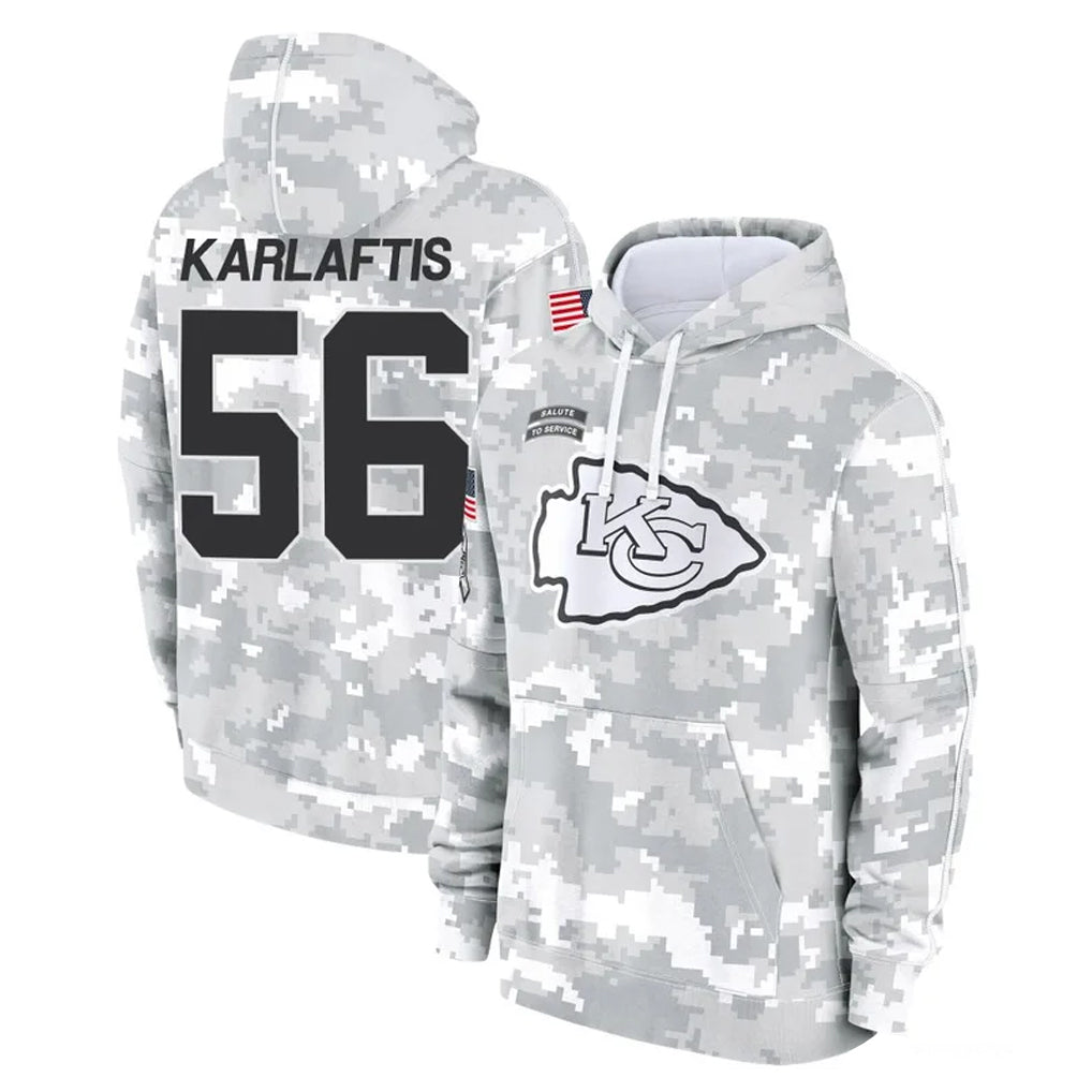 KC.Chiefs #56 George Karlaftis Player Arctic Camo Salute to Service Hoodies Limited Game Odoa Stitched Jerseys