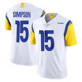 LA.Rams #15 Ty Simpson Player White Limited Vapor Untouchable Home Game Odoa Stitched Jerseys
