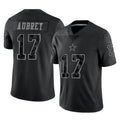 D.Cowboys #17 Brandon Aubrey Player Black Limited Reflective Home Game Odoa Stitched Jerseys