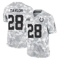 IN.Colts #28 Jonathan Taylor Player Arctic Camo Salute To Service Limited Game Odoa Stitched Jerseys