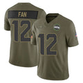 S.Seahawks #12 12th Fan Player Olive 2025 Salute To Service Limited Home Game Odoa Stitched Jerseys