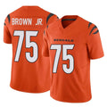 C.Bengals #75 Orlando Brown Jr. Player Orange Vapor F.U.S.E. Limited Home Game Odoa Stitched Jerseys
