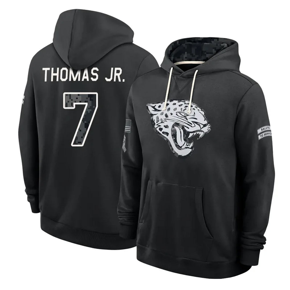 J.Jaguars #7 Brian Thomas Jr. Player 2026 Black Logo Pullover Hoodies Limited Game Odoa Stitched Jerseys