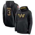 W.Commanders #3 Stefon Diggs Player Black Salute to Service Performance Pullover Hoodies Home Game Odoa Stitched Jerseys