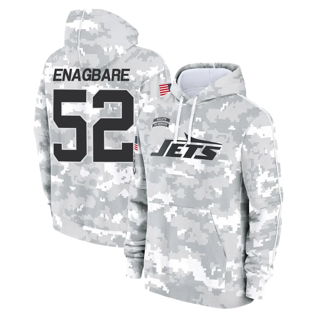 NY.Jets #52 Kingsley Enagbare Player Arctic Camo Salute to Service Pullover Hoodies Limited Game Odoa Stitched Jerseys