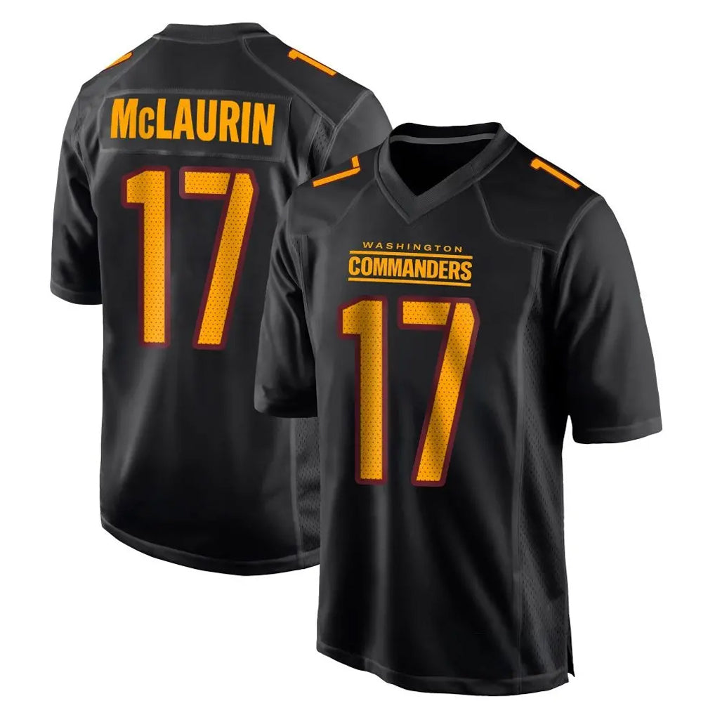 W.Commanders #17 Terry Mclaurin Player Black Carbon Fashion Home Game Odoa Stitched Jerseys