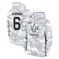 NO.Saints #6 Tyler Shough Player Arctic Camo Salute to Service Pullover Hoodies Limited Game Odoa Stitched Jerseys