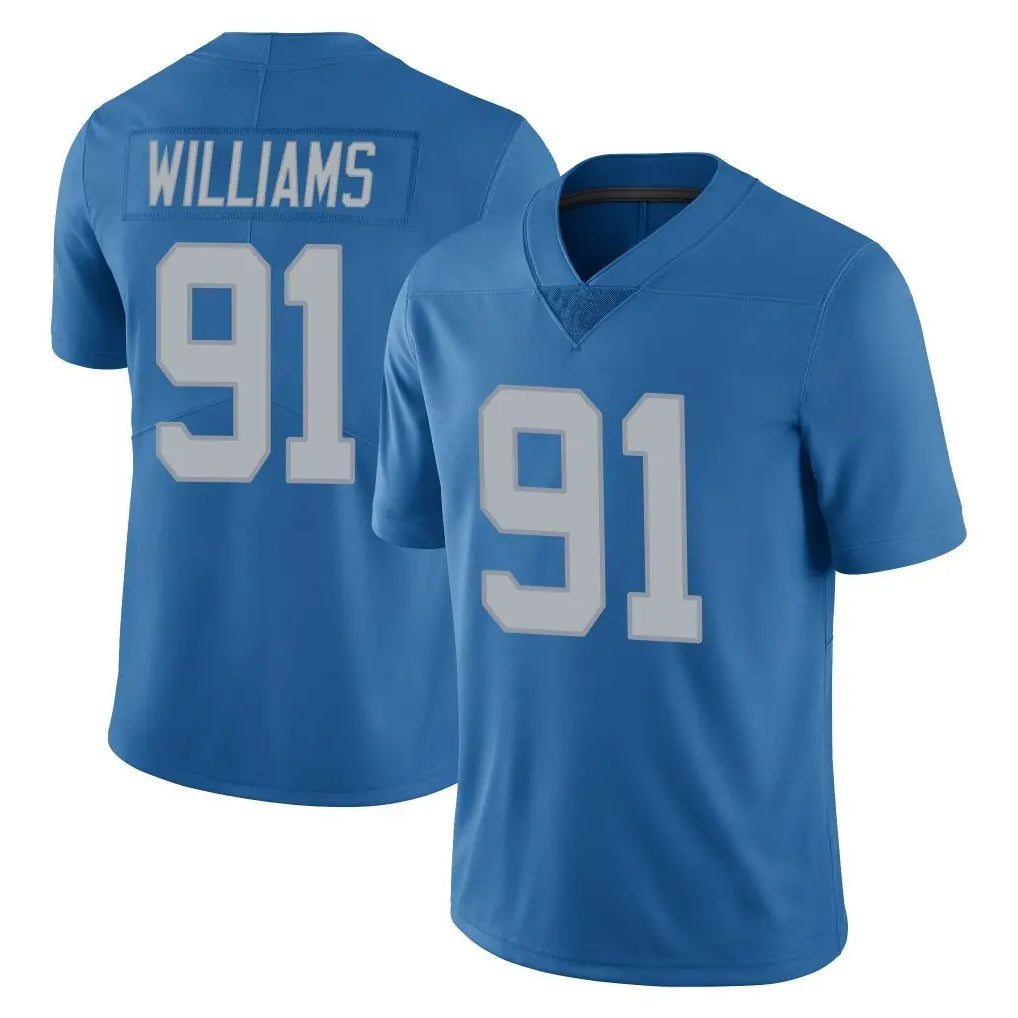 D.Lions #91 Tyleik Williams Player Blue Limited Throwback Vapor Untouchable Odoa Stitched Jerseys