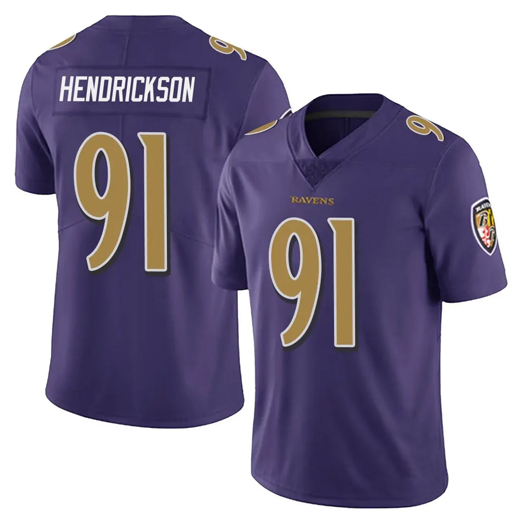B.Ravens #91 Trey Hendrickson Player Purple Color Vapor Untouchable Limited Odoa Stitched Jerseys