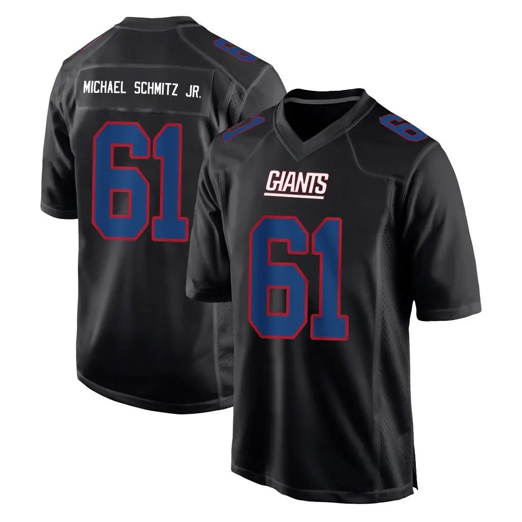 NY.Giants #61 John Michael Schmitz Jr. Player Carbon Fashion Limited Home Game Odoa Stitched Jerseys