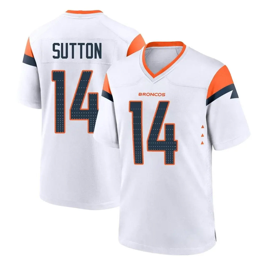 D.Broncos #14 Courtland Sutton Player White Home Game Odoa Stitched Jerseys