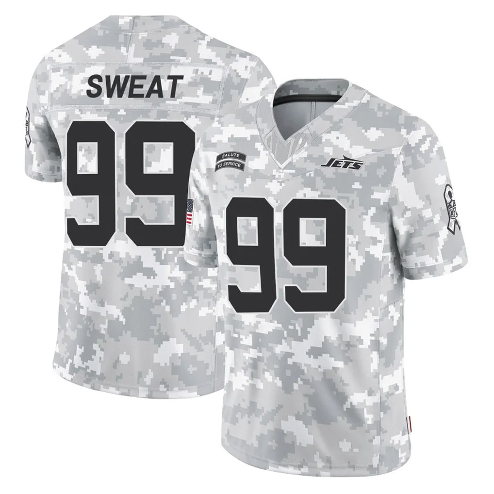 NY.Jets #99 T'Vondre Sweat Player Arctic Camo Salute to Service Limited Game Odoa Stitched Jerseys