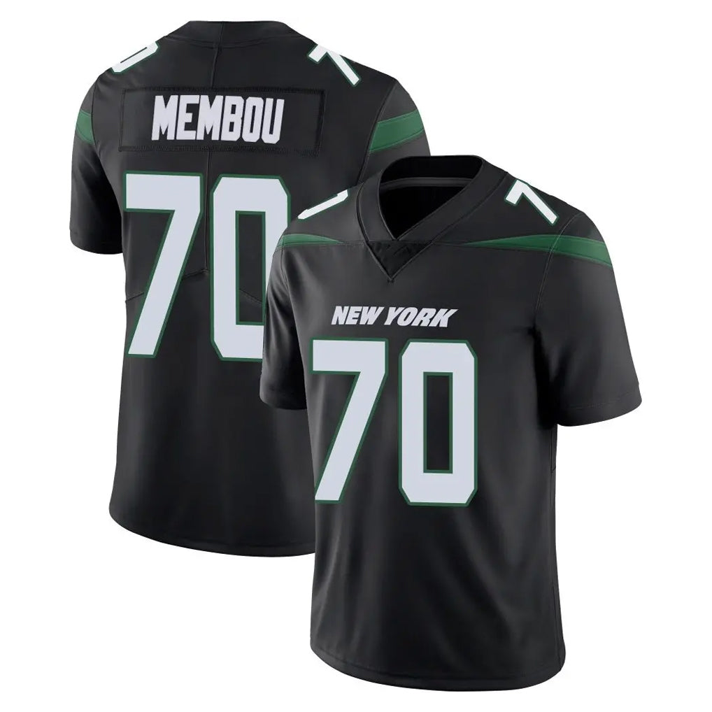 NY.Jets #70 Armand Membou Player Stealth Black Limited Vapor Home Game Odoa Stitched Jerseys